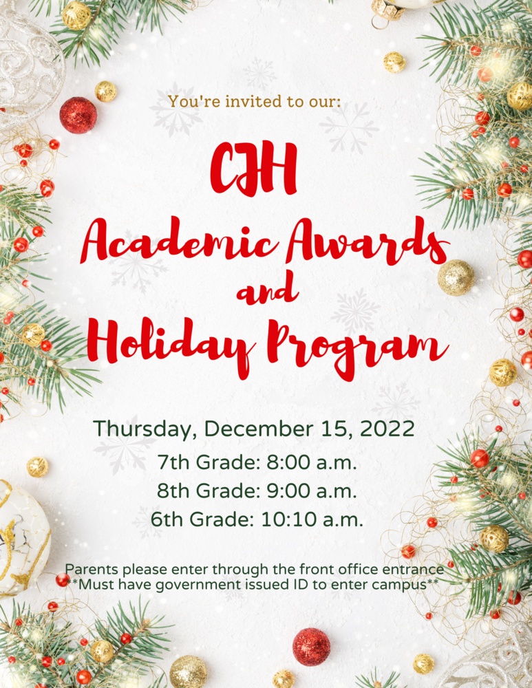 CJH Academic Awards and Holiday Program